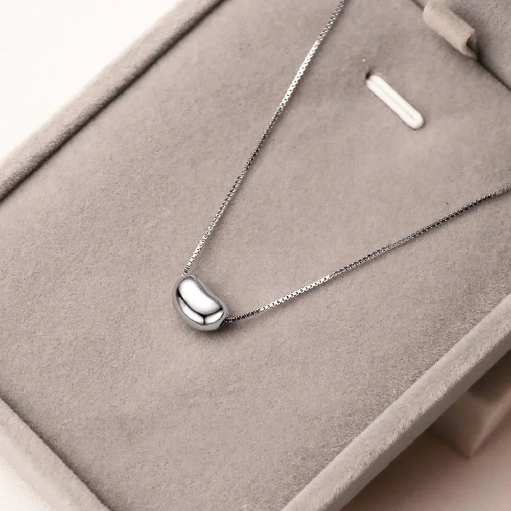 COPY - *NEW 925 Sterling Silver Simple Bean Necklace